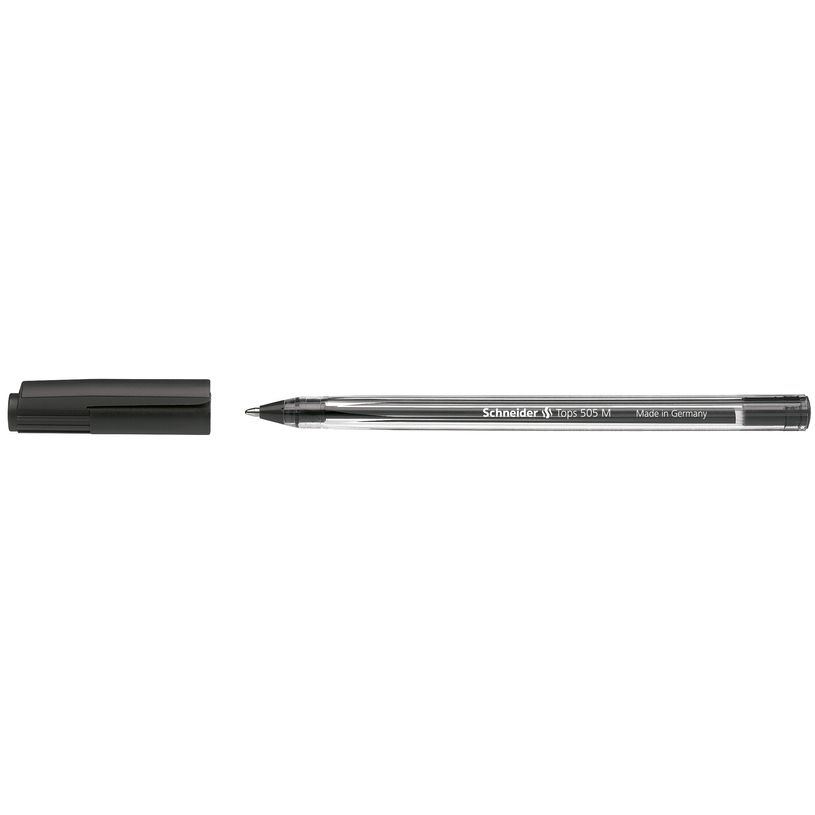 4004675004581-Schneider Tops 505 M- Stylo-bille - Noir – Pointe Moyenne avec Corps Transparent et Capuc-P_79151301_1-0