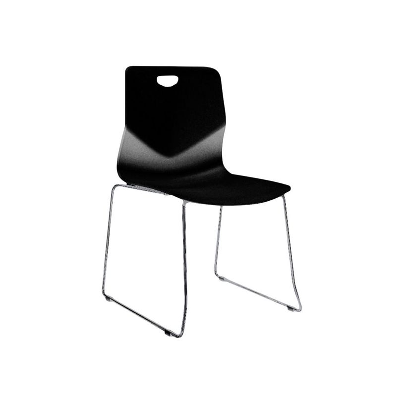 3760185020237-Chaise TECSEAT - Empilable - coque en polypropylène noir - pieds chromés fenêtre-P_79350459_1-0