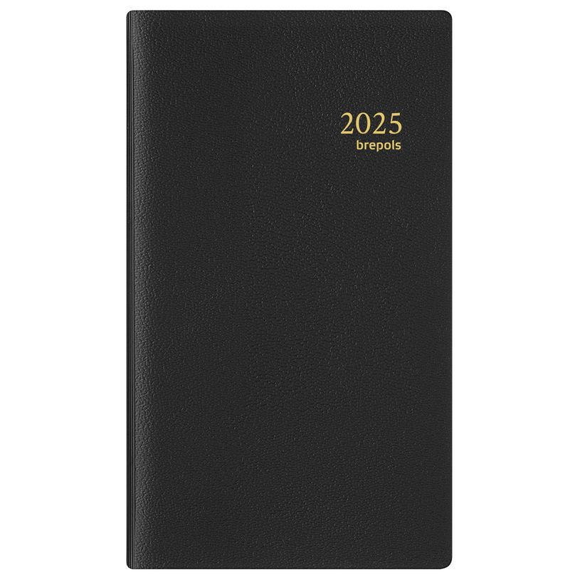 5412303124256-Agenda de poche Genova Breplan - 1 semaine sur 2 pages - 9 x 16 cm - noir - Brepols-P_79353447_1-0