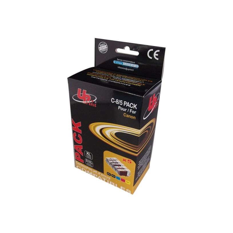 3584770881894-Cartouche compatible Canon CLI-8/PGI-5 - pack de 5 - noir x2, cyan, magenta, jaune - Uprint-P_79359350_1-0