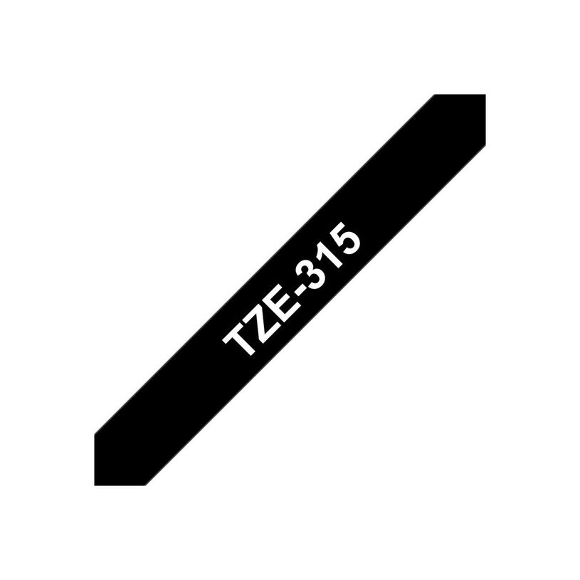 4977766685634-Brother TZe315 - Ruban d'étiquettes auto-adhésives - 1 rouleau (6 mm x 8 m) - fond noir 