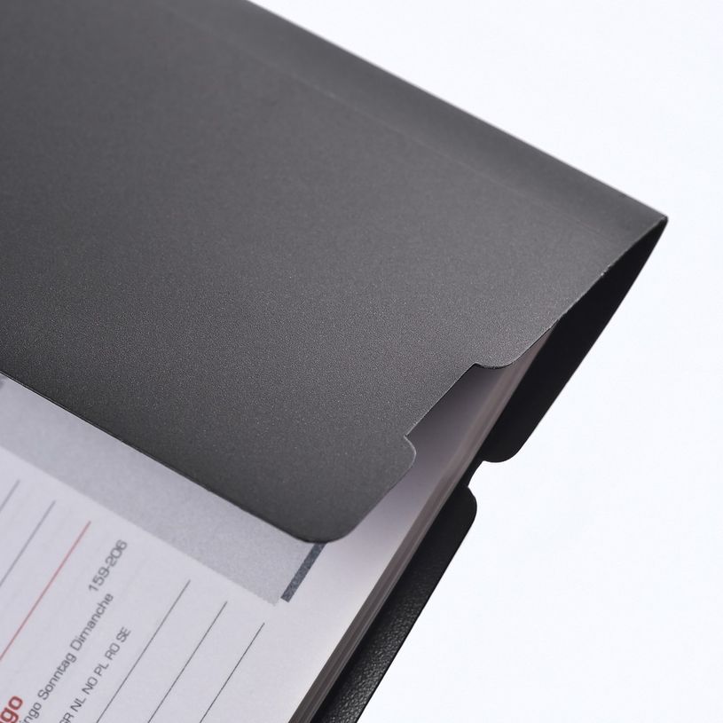 3147284770216-Agenda à élastique Office - 1 semaine sur 2 pages - 15 x 21 cm - gris/rouge - Oxford-P_79370346_4-3