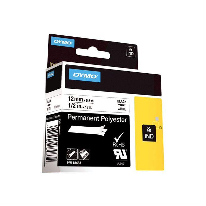 071701184832-Dymo - Ruban d'étiquettes polyester auto-adhésives - (12 mm x 3,5 m) - fond blanc écritur-P_79374709_3-7