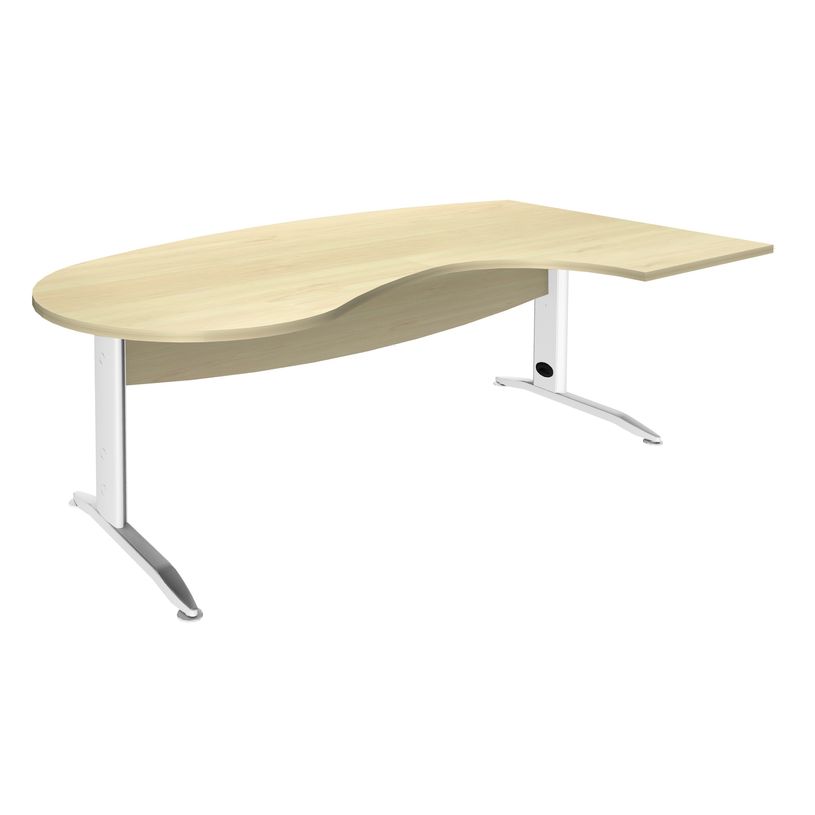 2012348121581-Bureau compact manager retour à droite IDRA - 200 cm - Pied blanc - Érable (Pieds de renfort obligato-P_79376880_1-0