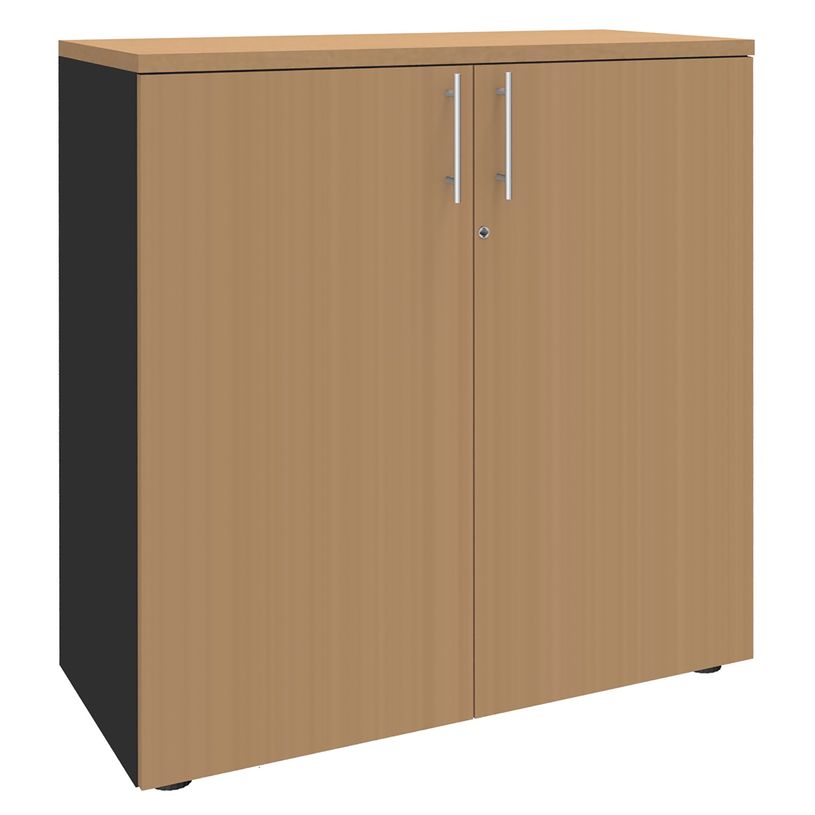 2012348123332-Armoire mi-haute IDRA/DUAL -  L80 x H102 x P47 - 2 portes - 2 tablettes métal DS - Corps anthrac-P_79377055_1-0
