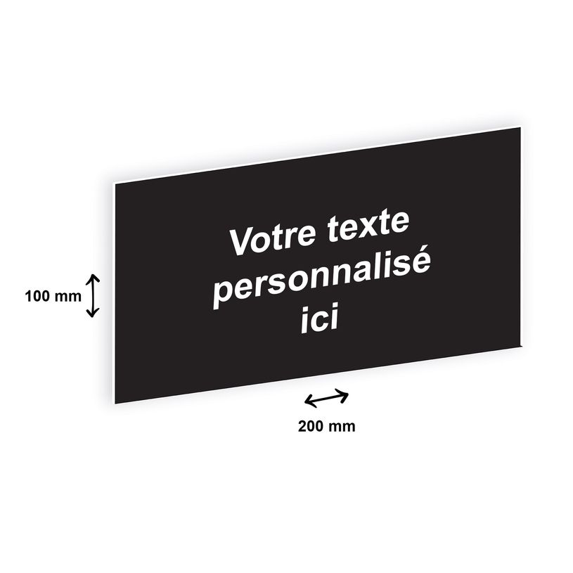 3459590648340-Plaque personnalisée avec votre texte - 200 x 100 mm - noire - adhésivée prête à poser-P_79384199_1-0