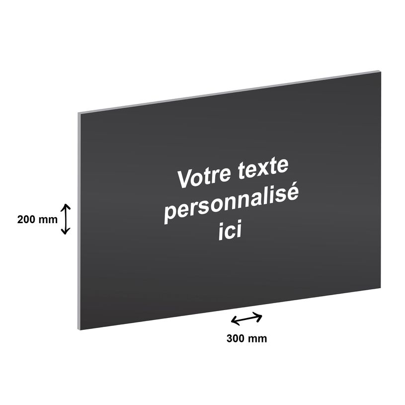 2012348178882-Plaque professionnelle en aluminium anodisé - personnalisée avec votre texte - 300 x 200 mm - Epaisseur 1 mm - noire -P_79384213_1-0