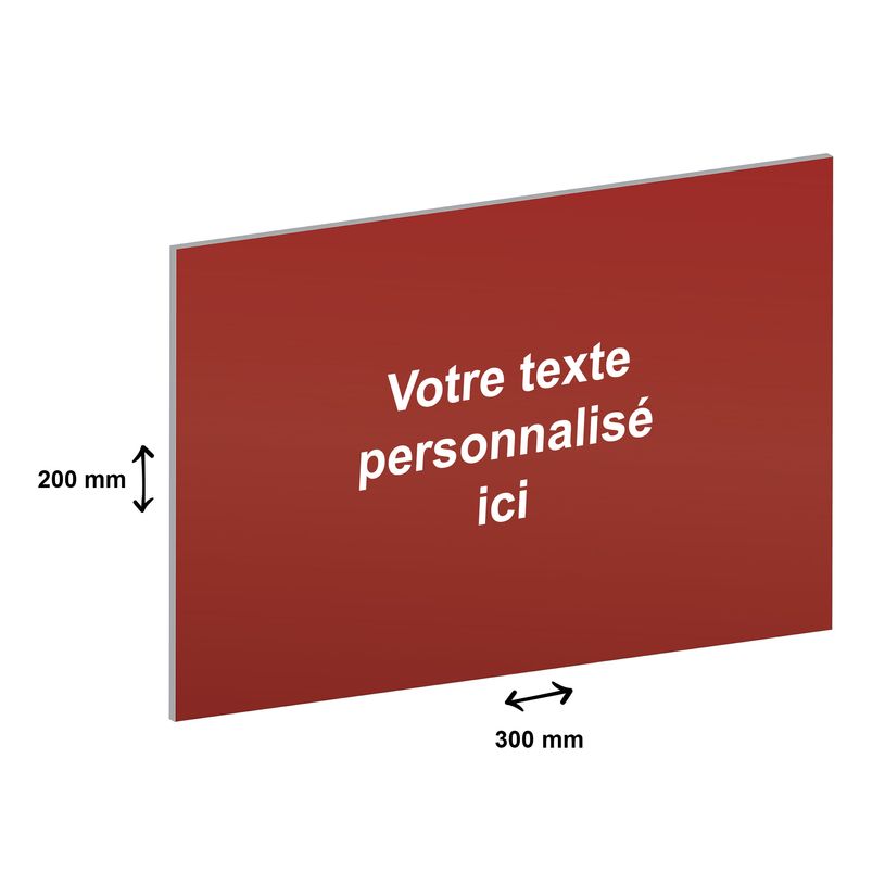 2012348178905-Plaque professionnelle en aluminium anodisé - personnalisée avec votre texte - 300 x 200 mm - Epaisseur 1 mm - rouge -P_79384214_1-0