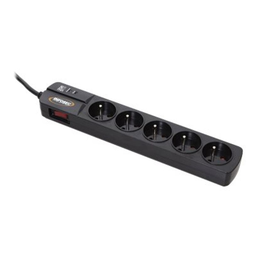 3700085612958-INFOSEC S5 Black Line II - Multiprise parafoudre 5 prises - parasurtenseur 2500 W-P_79388468_3-1