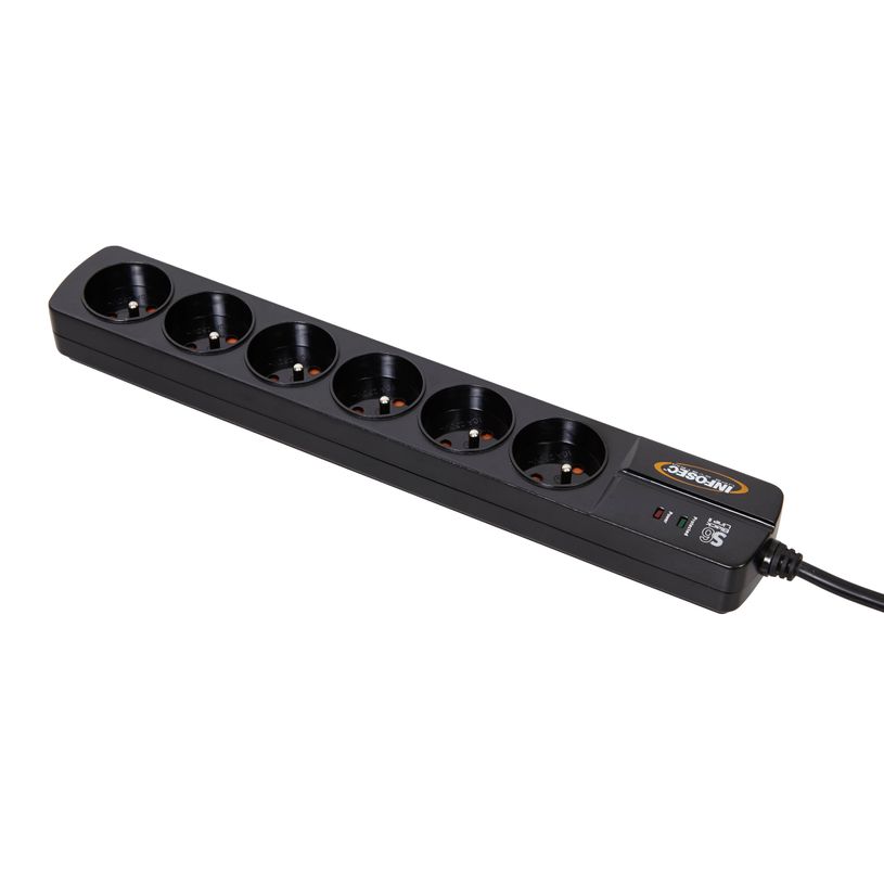 3700085612965-INFOSEC S6 Black Line II - Multiprise parafoudre 6 prises - parasurtenseur 2500 W-P_79388469_2-0