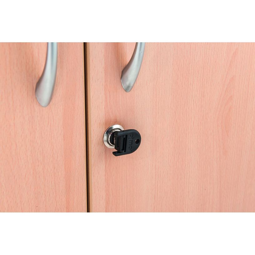 3253310146426-Armoire basse 2 Portes INEO/LEVEL/STEELY/WOODY - H72 x L80 x P47 - Corps blanc - Dessus et -P_79395839_3-2