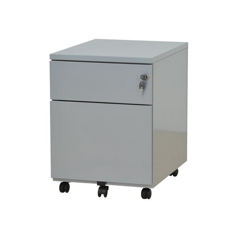 3219091960040-Caisson mobile - 2 tiroirs - gris - 56,7 x 54,1 x 41,8 cm-P_79401144_1-0