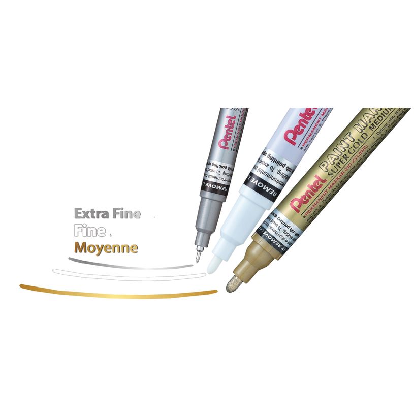 0884851016850-Pentel Paint Super - Marqueur permanent - pointe moyenne - argent-P_79402853_2-1