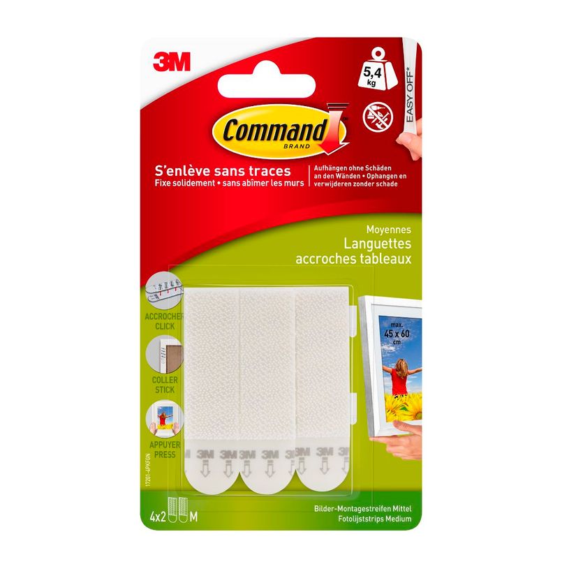4046719207152-Command -  Pack de 4 languettes accroche tableaux blanches - taille moyenne-P_79406627_1-0