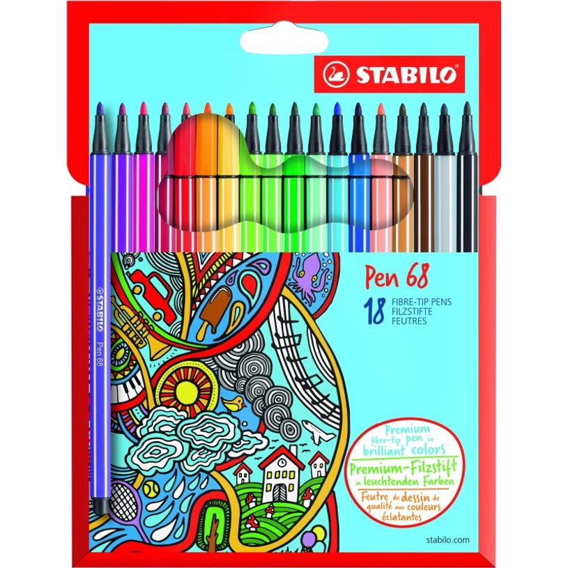 4006381483858-STABILO Pen 68 - 18 Feutres pointe moyenne - couleurs assorties-P_79406798_1-0