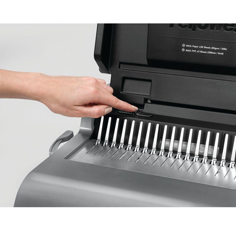 043859512157-Fellowes Quasar-E 500 - machine à relier / relieuse perforeuse éléctrique - perfore 22 fe-P_79407857_6-5