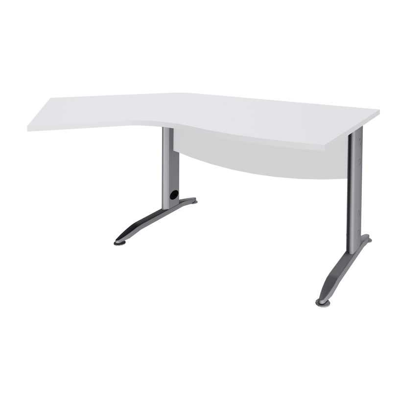 3253310150539-Bureau 135° IDRA - retour d'angle à gauche - L180 cm - Pieds aluminium - plateau Blanc pe-P_79408682_1-0