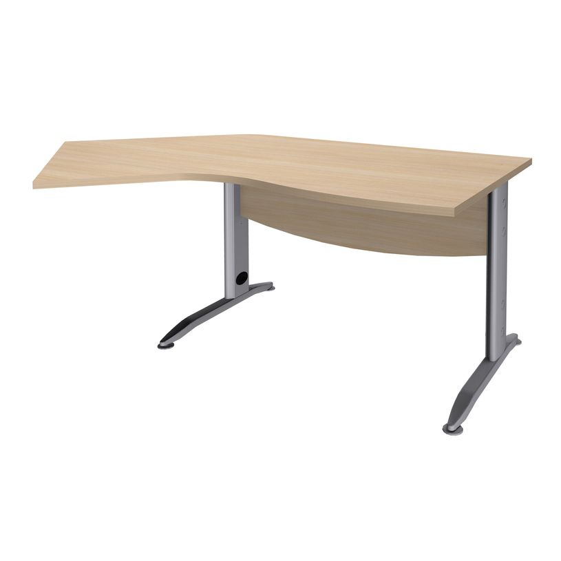 3253310150775-Bureau 135° IDRA - retour d'angle à gauche - L180 cm - Pieds aluminium - plateau imitatio-P_79408706_1-0