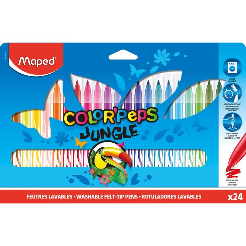 3154148459040-Maped Color'Peps Jungle - 24 Feutres effaçables - couleurs assorties - 2.8 mm-P_79409015_1-0