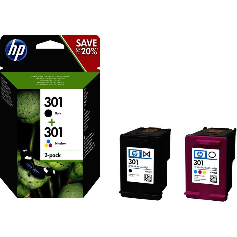 889894419392-HP 301 - Pack de 2 - noir et 3 couleurs - cartouche d'encre originale (N9J72AE)-P_79409109_4-1