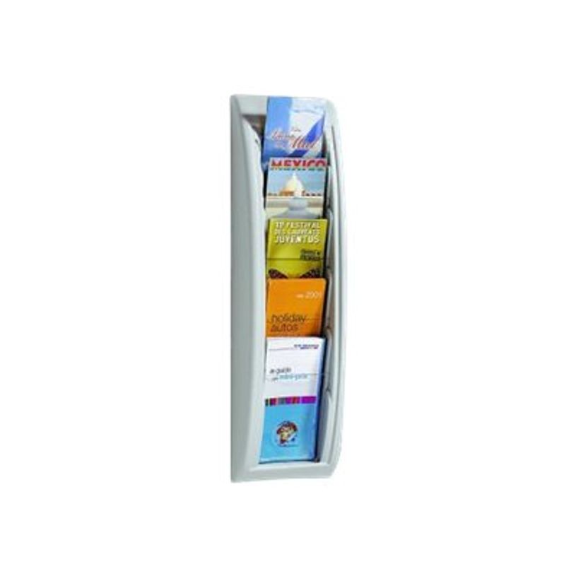 3660141203714-Présentoir mural Quick Fit pour documents 1/3 A4 - 5 compartiments - anthracite/transparen-P_79409435_1-0