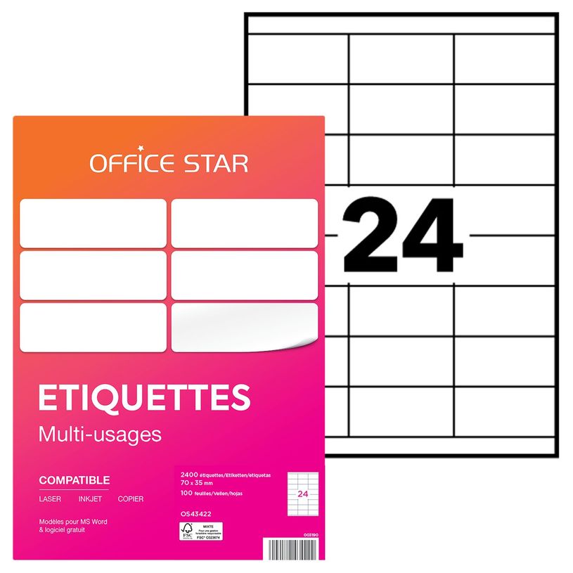 4004182434222-Office Star - 2400 Étiquettes multi-usages blanches - 70 x 35 mm - réf OS43422-P_79413479_1-0