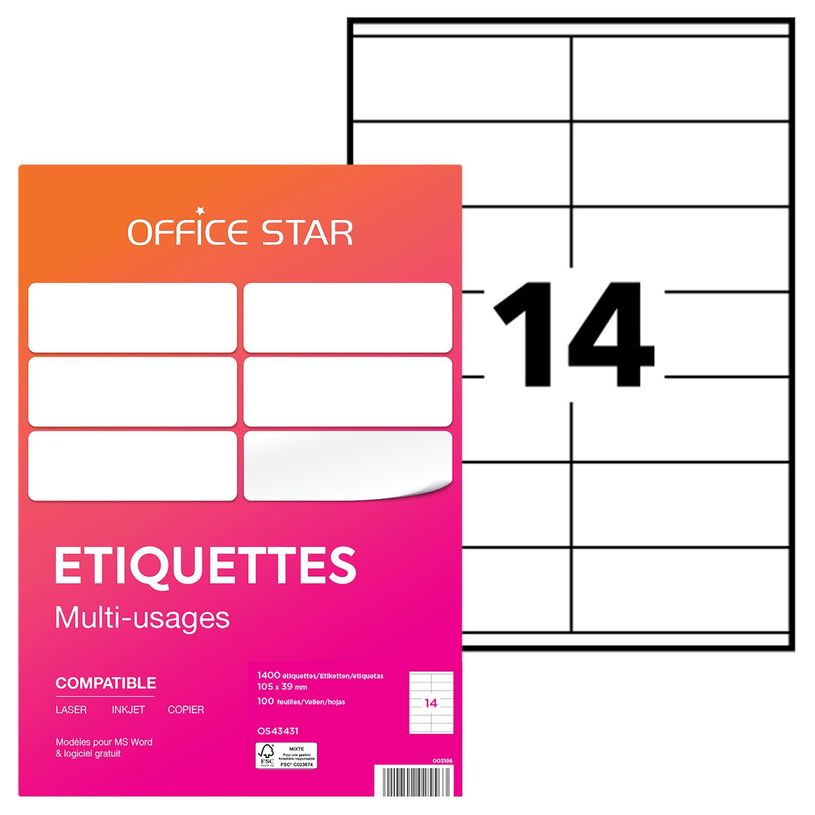 5014702025563-Office Star - 1400 Étiquettes multi-usages blanches - 105 x 39 mm - réf OS43431-P_79413499_1-0
