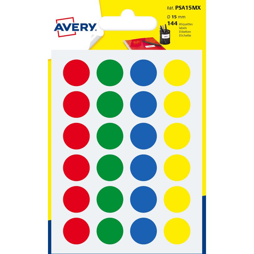5014702026393-Avery - 144 Pastilles adhésives - couleurs assorties - diamètre 15 mm-P_79413519_1-0