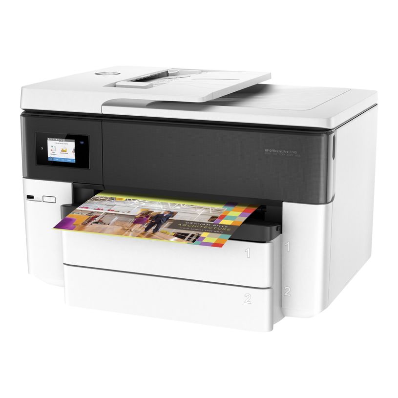0889894812667-HP Officejet Pro 7740 Wide Format All-in-One - Imprimante multifonctions - couleur - jet d'encre - A3/Ledger (297 x 432 mm) (original) - A3 (support) - jusqu'à 18 ppm (copie) - jusqu'à 22 ppm (impression) - 250 feuilles - 3-P_79415419_19-14
