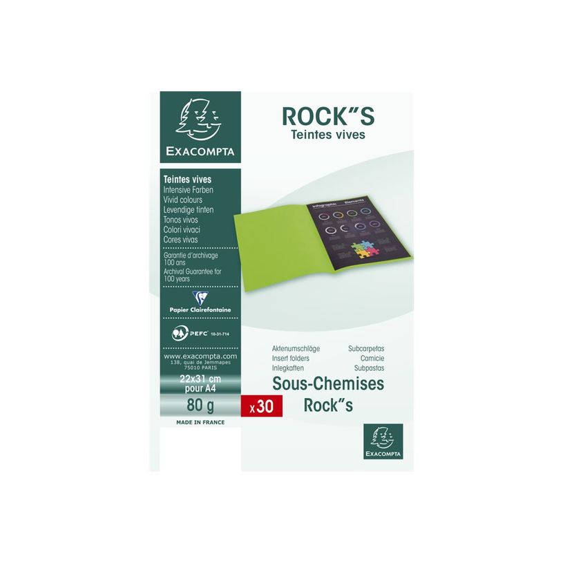 3288588070135-Exacompta Rock"s - 30 Sous-chemises - 80 gr - pour 100 feuilles - menthe-P_79418839_1-3