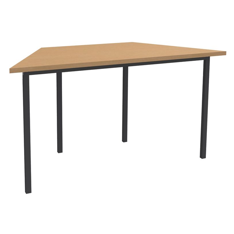 3253310154810-Table de réunion Trapèze - 140 x 70 cm - Pieds carrés anthracite - imitation Hêtre-P_79419849_1-0