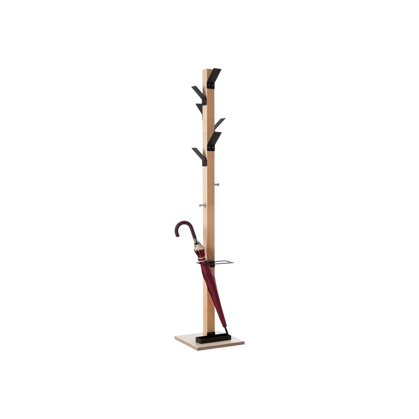 3660141260175-Porte-manteau en bois naturel avec porte parapluie EASYCLOTH - noir-P_79420839_2-1