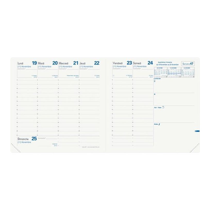 3371010386444-Agenda Equology - 1 semaine sur 2 pages - 16 x 16 cm - bleu lagon - Quo Vadis-P_79421273_1-1