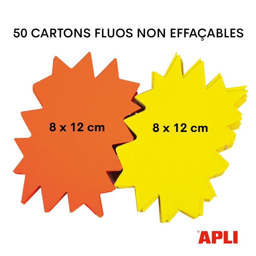 3270241004038-Apli Agipa - 50 éclatés fluo - jaune/orange - 8 x 12 cm--1