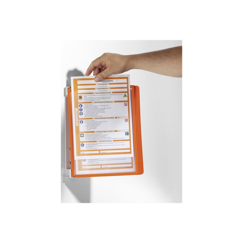 4005546506500-Durable Vario - Support mural métallique avec 5 pochettes A4 - orange-P_79425238_3-2
