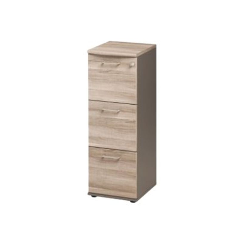 3483600784124-Classeur 3 tiroirs JAZZ+ - pour dossiers suspendus - Chêne gris-P_79426213_1-0