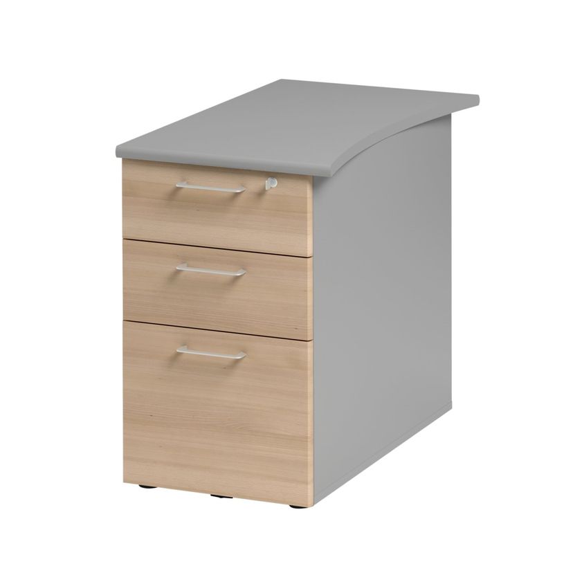 3483600784605-Caisson bout de bureau JAZZ+ - Profondeur 80 cm - 3 tiroirs - Hêtre-P_79426258_1-0