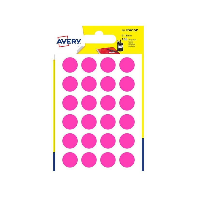 5014702087769-Avery - 168 Pastilles adhésives - rose - diamètre 15 mm-P_79429119_1-0