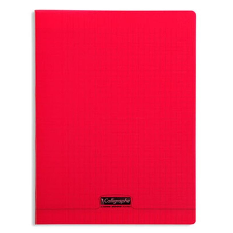 3210330183930-Calligraphe 8000 - Cahier polypro 24 x 32 cm - 192 pages - grands carreaux (Seyes) - rouge-P_79431330_1-0