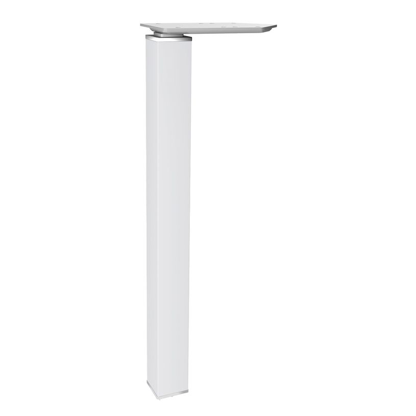 3253310164413-Bureau compact EXPRIM - L180 cm - Retour droite - Plateau imitation Chêne clair - Pieds blanc (Pieds de renfort obligato-P_79432322_2-2
