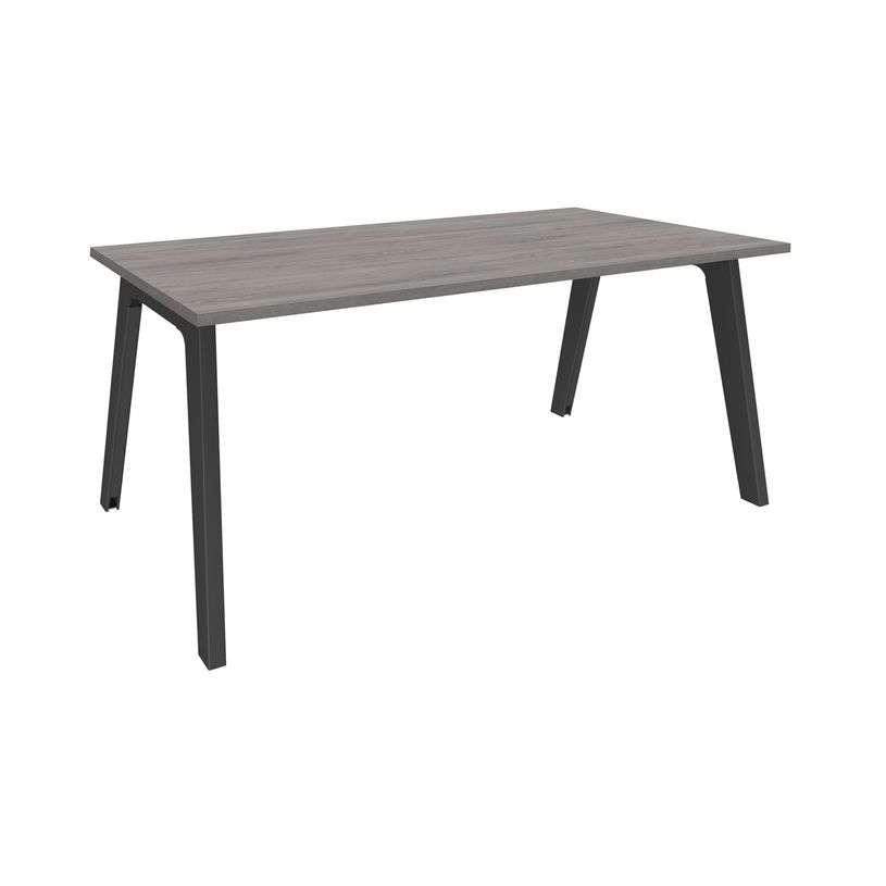 3253310162129-Bureau simple STEELY - L160 cm - Pieds carbone - plateau imitation Chêne gris-P_79432493_1-0