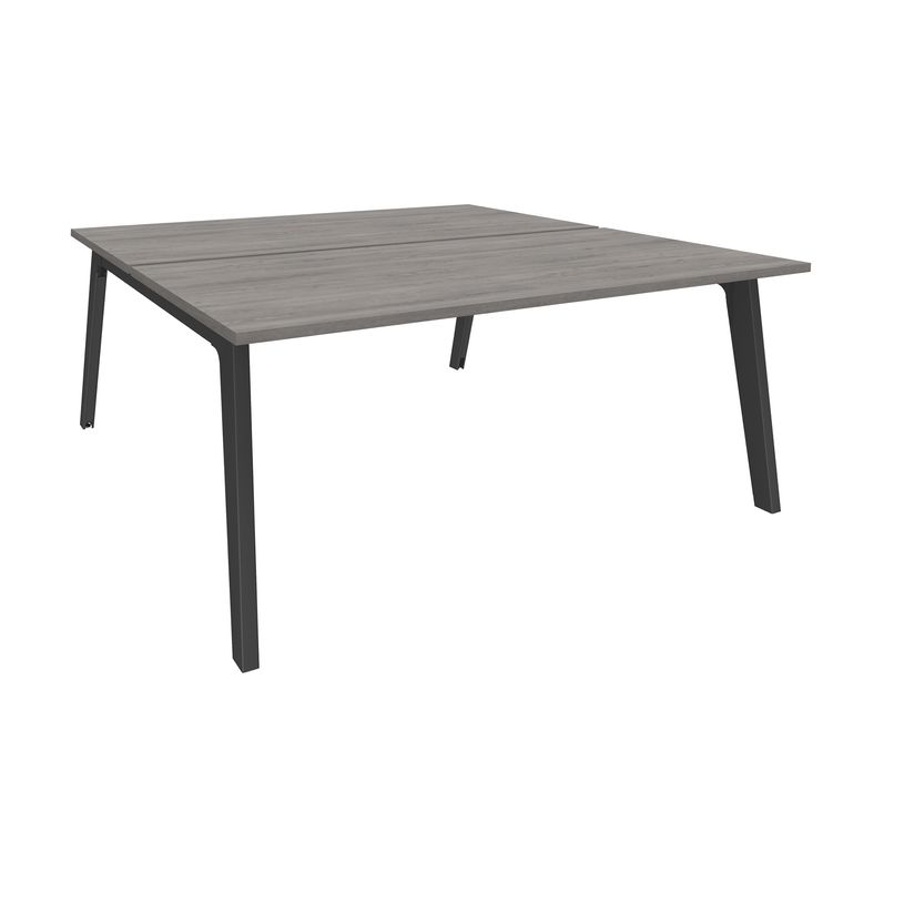 3253310162822-Bureau double STEELY - L160 cm - Double face Depart - Pieds carbone - plateau imitation Ch