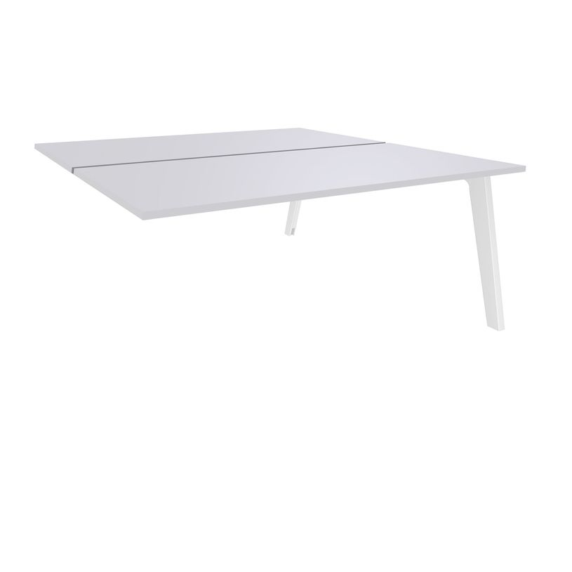 3253310163157-Bureau double STEELY - L160 cm - Double face Suivant - Pieds blanc - plateau Blanc Perle-P_79432596_1-0