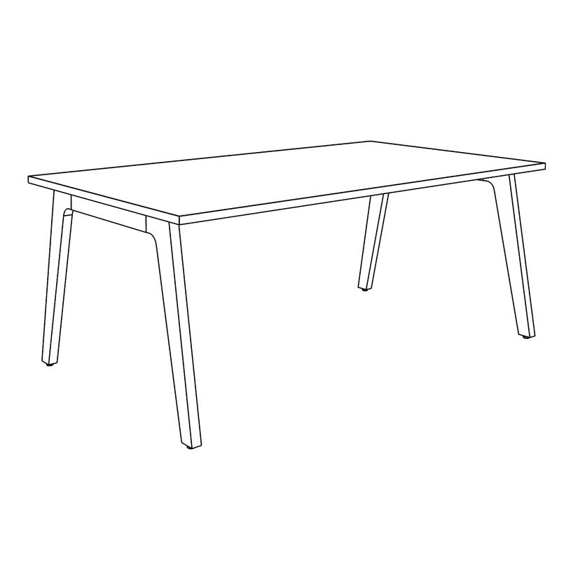 3253310163317-Bureau STEELY Manager - L180 x P100 x H72,5 cm - plateau imitation Chêne clair - Pieds bla-P_79432612_4-3