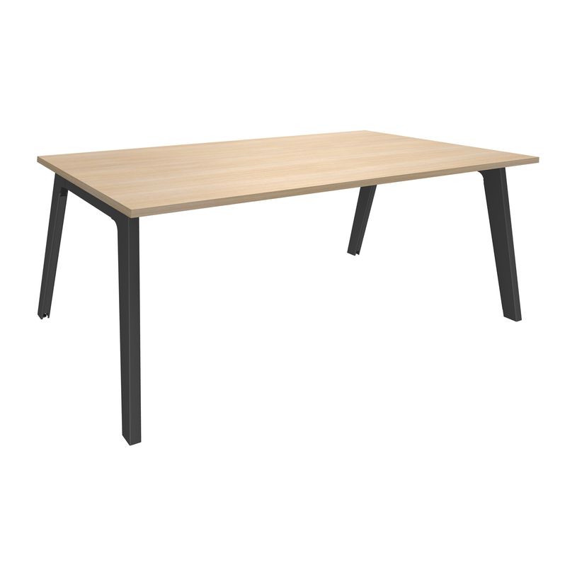3253310163324-Bureau STEELY Manager - L180 x P100 x H72,5 cm - plateau imitation Chêne clair - Pieds car-P_79432613_1-0