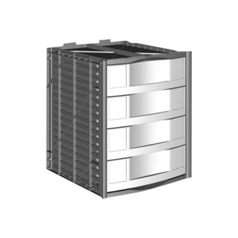 3219099811610-Module 4 tiroirs pour armoire à rideaux - hauteur 100 mm - gris/bleu-P_79433049_1-0