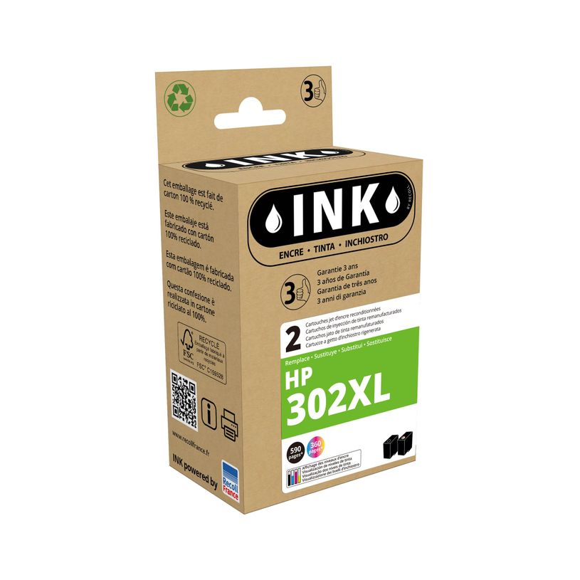 8720282008861-Cartouche compatible HP 302XL - pack de 2 - noir, cyan, magenta, jaune - ink-P_79434181_1-0