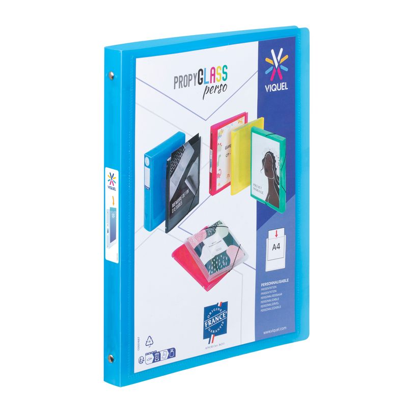 3135250956870-Viquel Propyglass - Classeur à anneaux personnalisable - Dos 25 mm - A4 - bleu-P_79435226_1-0