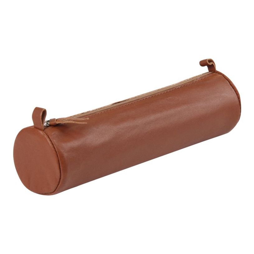 3329680084191-Clairefontaine - Trousse ronde - cuir teinté - châtain-P_79435896_1-0