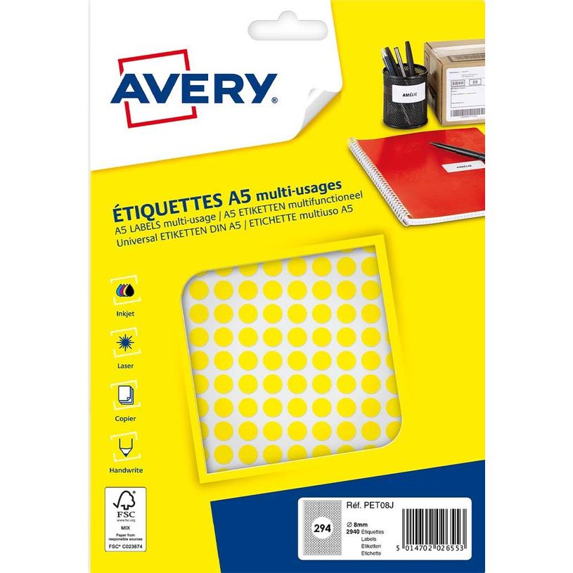 5014702026553-Avery - Etui A5 - 2940 Pastilles adhésives - jaune - diamètre 8 mm-P_79436603_1-0